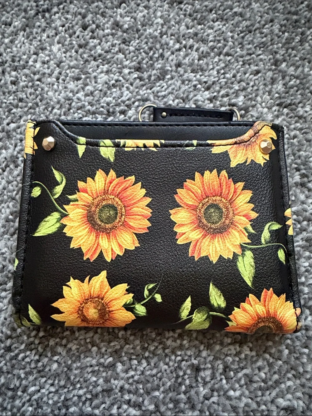 Sunflower Print Zip Wallet
